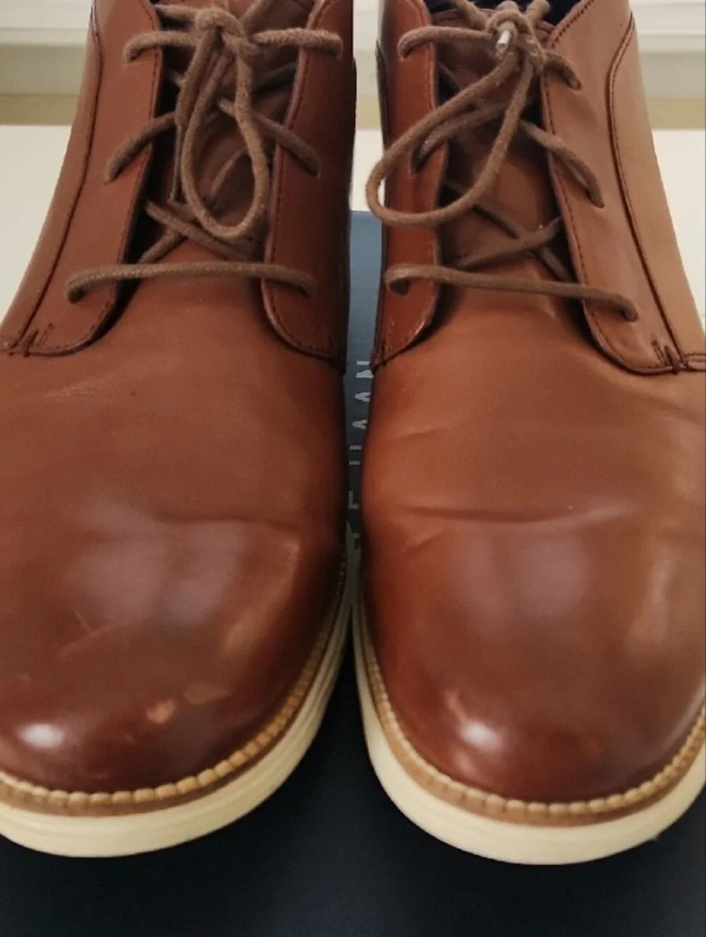 Cole Haan Men's Cognac Brown Leather Chukka Boots